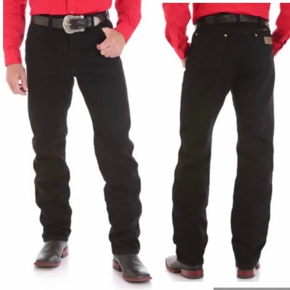 Vintage Wrangler Jeans Mens 35x35 Black Cowboy Cut Original Fit 13MWZWK 90s